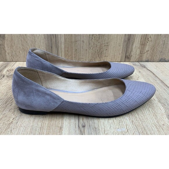 Corso Como Flats Shoes Women's 10 Suede Slate Gray Snakeskin Patent Comfort BR01 - Picture 2 of 16